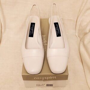 EASY SPIRIT  Anti-Gravity White kid pump with sling strap Size 8.5 W New…